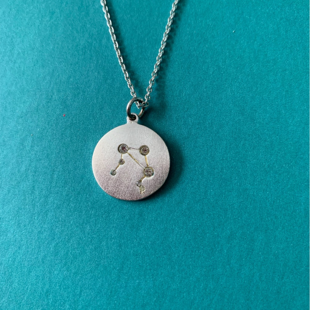 PILGRIM Silver Tone Libra Zodiac Pendant Necklace